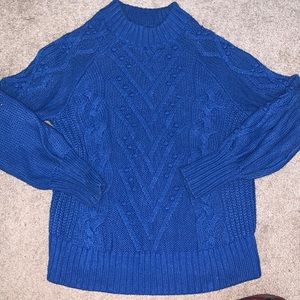 Blue Cable Sweater